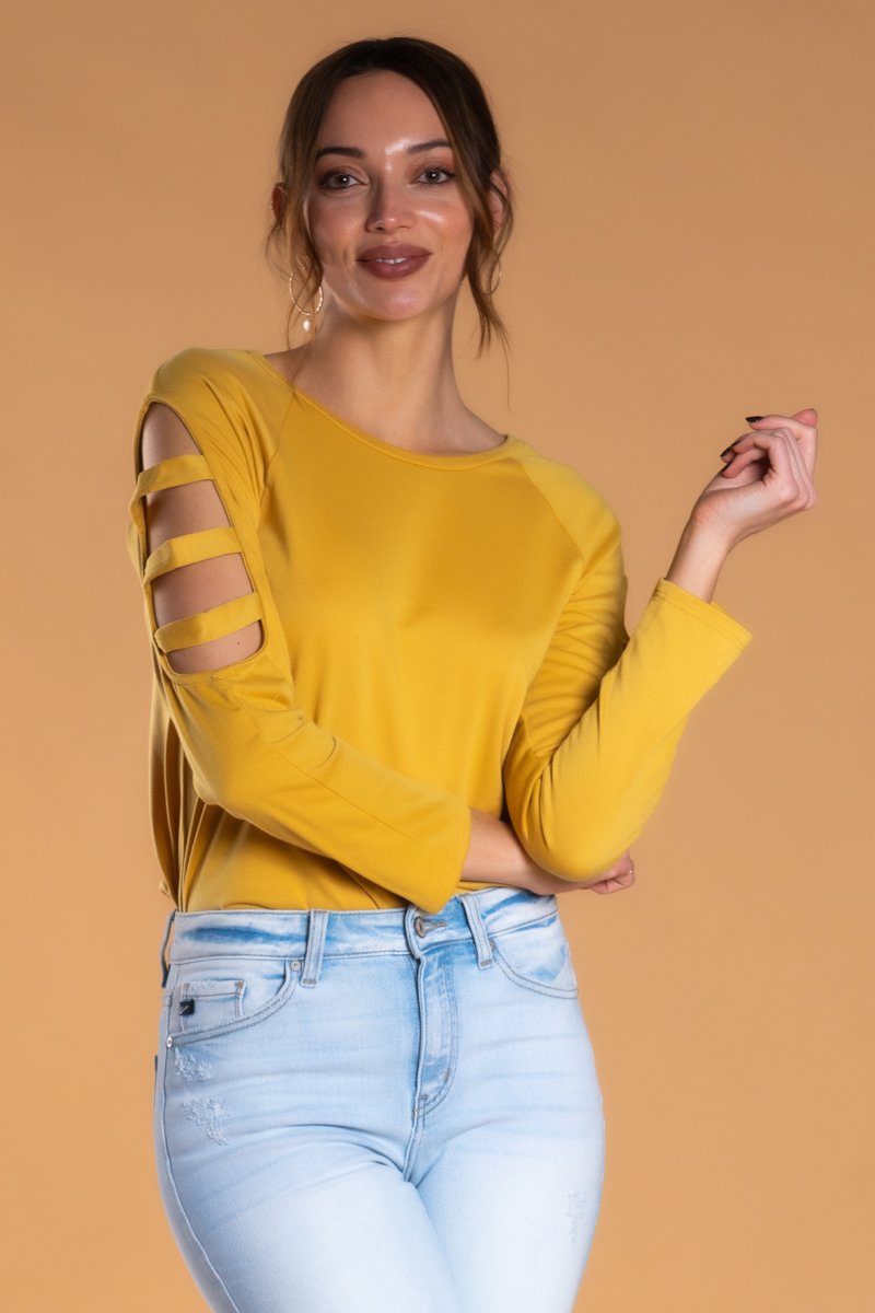 Brigitte Brianna Slit Sleeve Sweatshirt