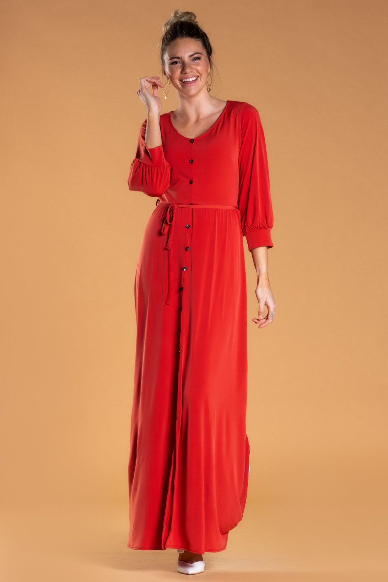 Brigitte Brianna V-Neck Maxi Dress
