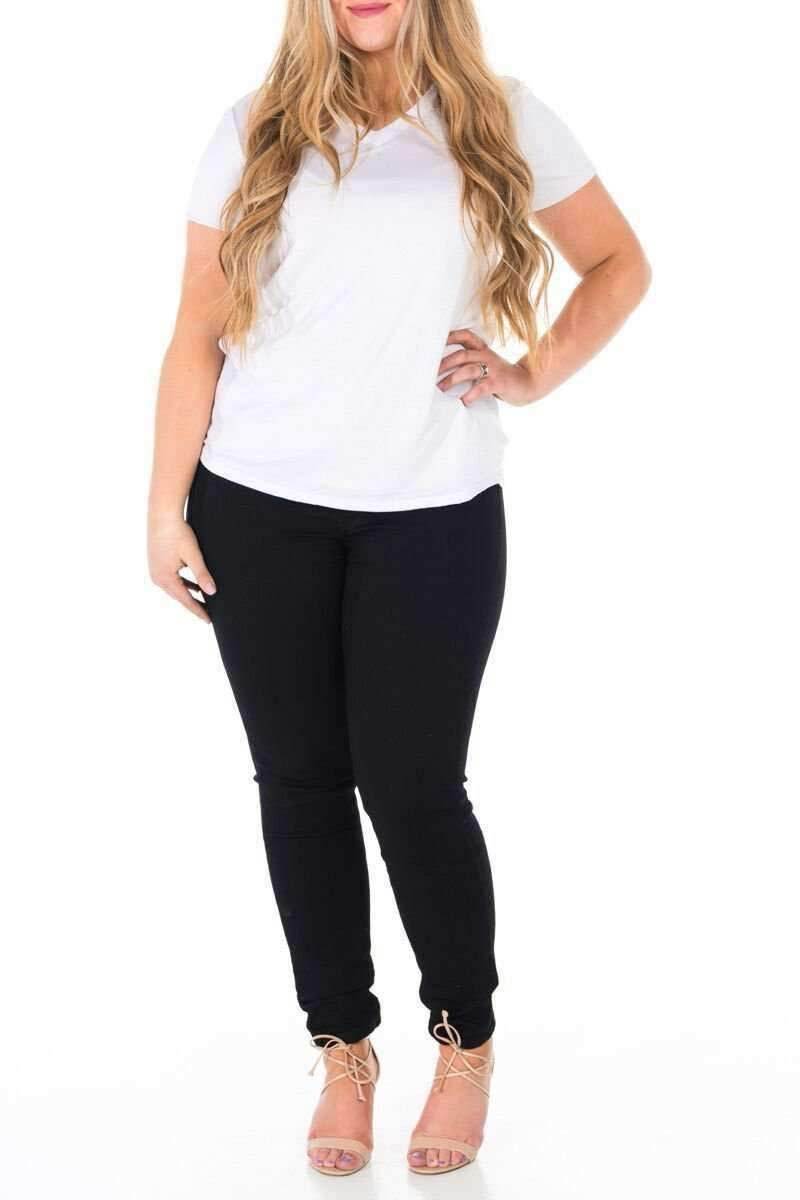 Brigitte Brianna Non See-Through Favorite V-Neck Basic Tee
