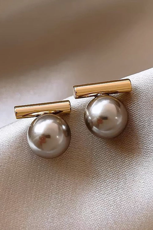 Silver Pearl Stud Earrings