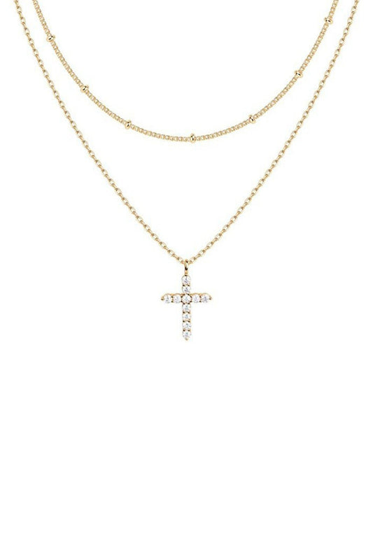 Layered Cross Necklace